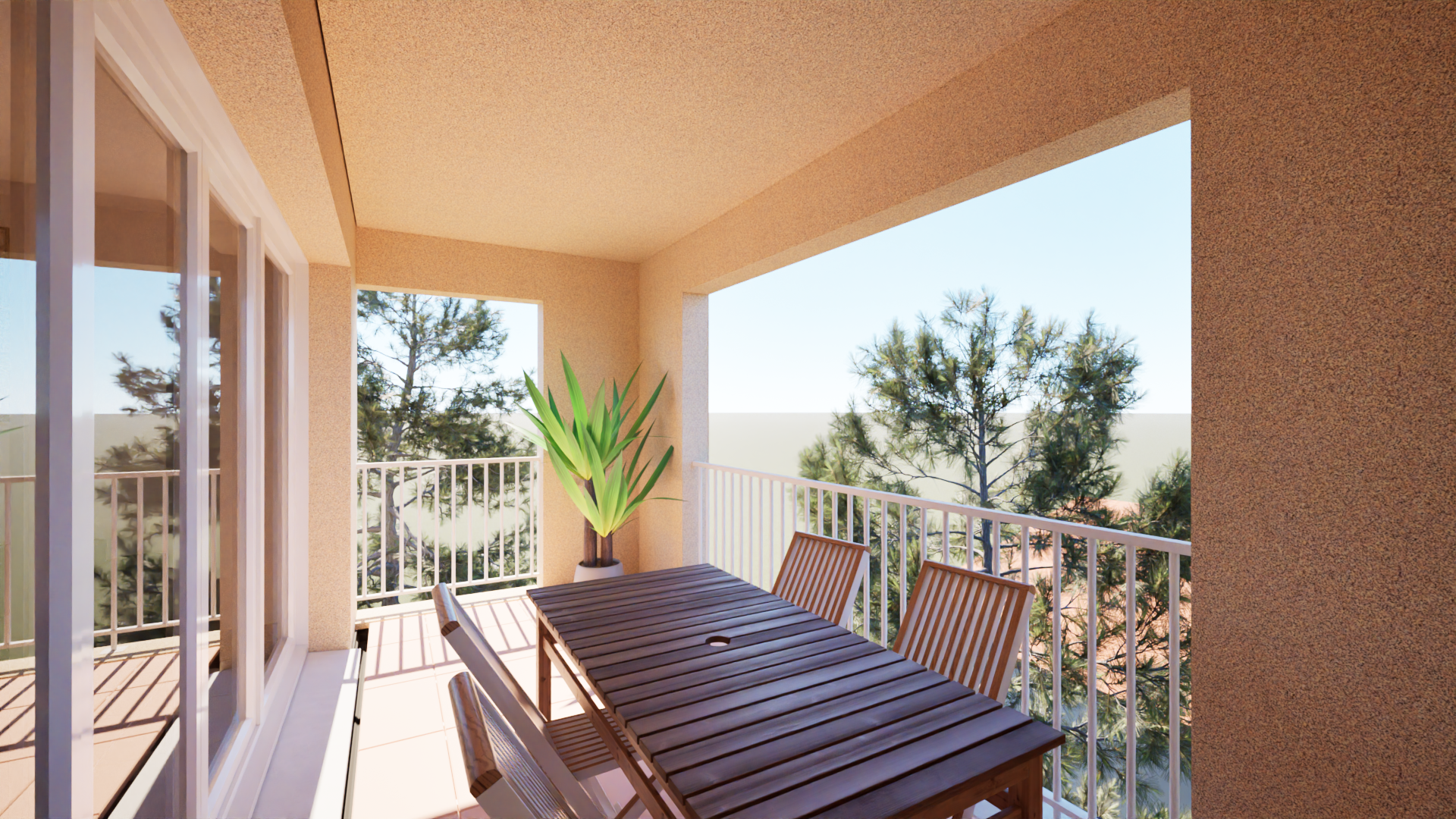 Loggia plein sud d'un T2 NOVA